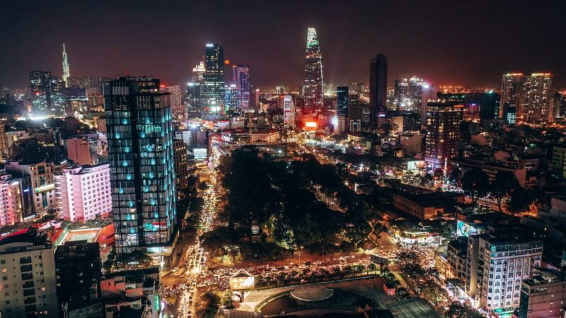 Best bars near me in Saigon Ho Chi Min City at night time.