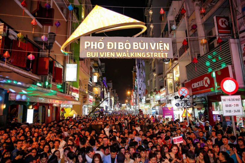 Bui Vien Walking Street At Christmas