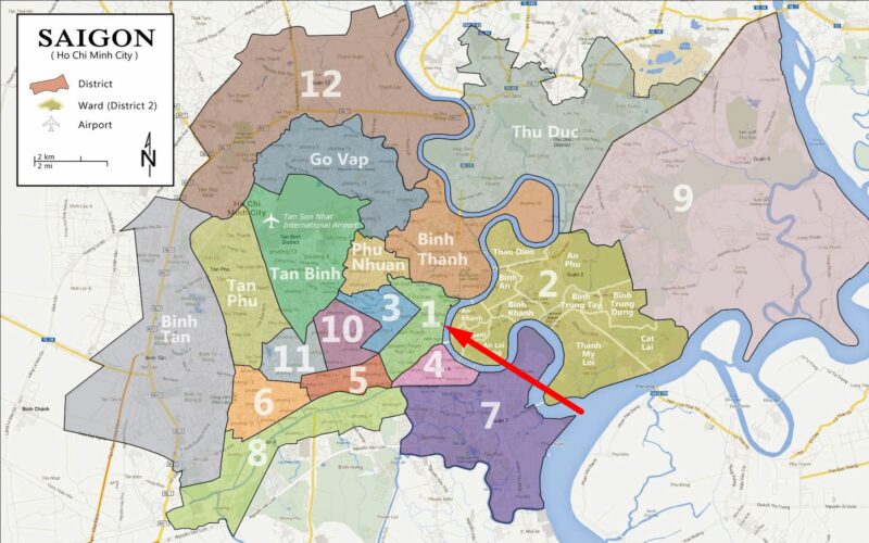 Map of Saigon and Huynh Thuc Khang Street which is the best place to find the best Girl Bars In Ho Chi Minh City in 2026