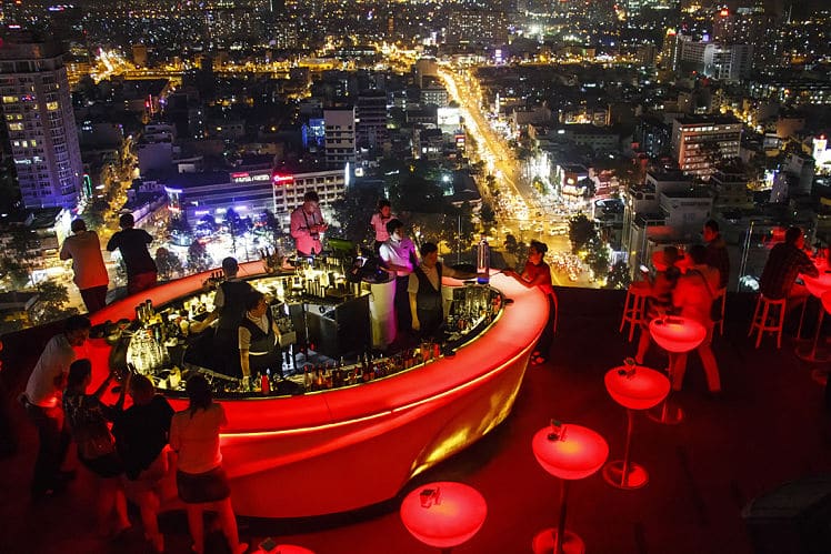 Expect london prices for a beer at skybars in Ho Chi Min City
