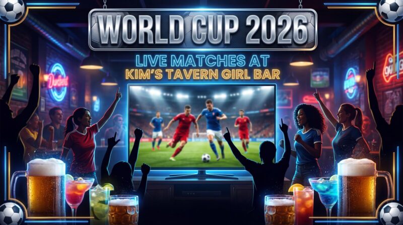 Guys watching the world cup in ho chi minh city on a projector screen at Kims tavern in Ho CHi Minh City