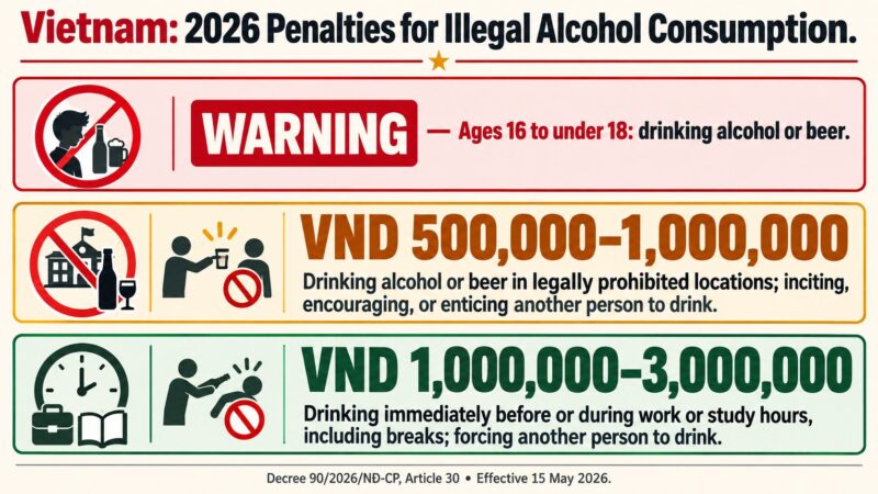 Drinking Age In Vietnam: The Law, The Fines, And The Reality 7 Graphic showing fines for illegal age drinking in vietnam